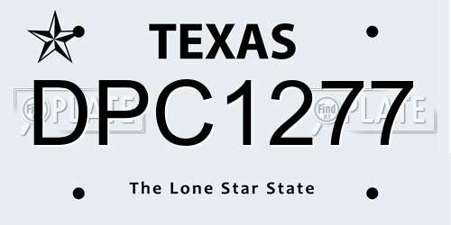 DPC1277 Texas License Plate