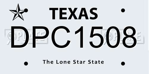 DPC1508 Texas License Plate