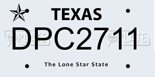 DPC2711 Texas License Plate