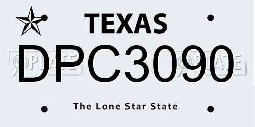 DPC3090 Texas License Plate