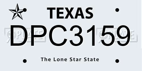 DPC3159 Texas License Plate