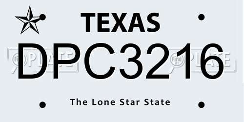 DPC3216 Texas License Plate