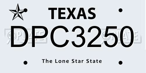 DPC3250 Texas License Plate