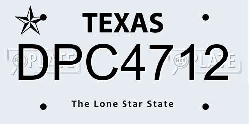DPC4712 Texas License Plate