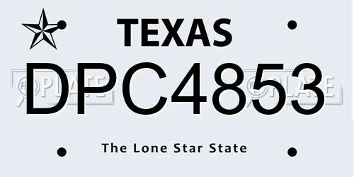 DPC4853 Texas License Plate