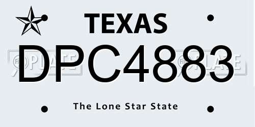 DPC4883 Texas License Plate
