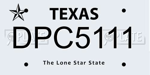 DPC5111 Texas License Plate