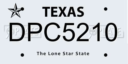 DPC5210 Texas License Plate
