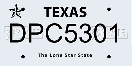 DPC5301 Texas License Plate