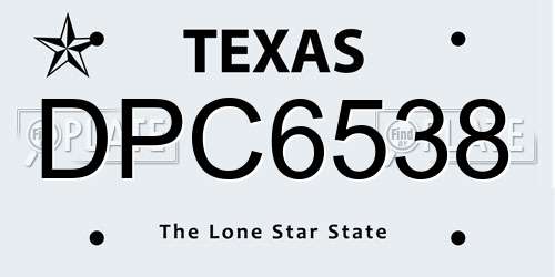 DPC6538 Texas License Plate