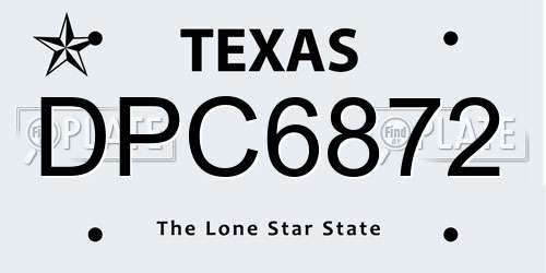 DPC6872 Texas License Plate