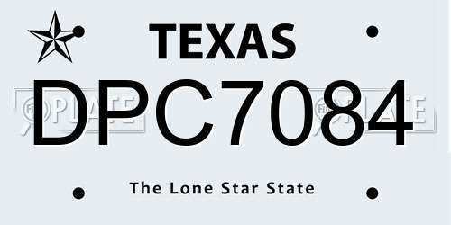DPC7084 Texas License Plate