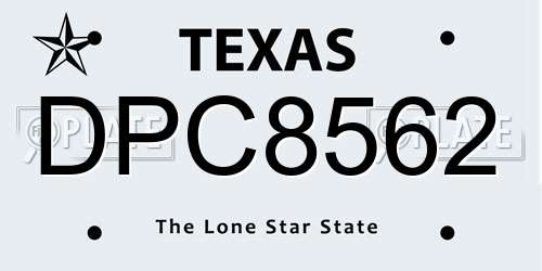 DPC8562 Texas License Plate