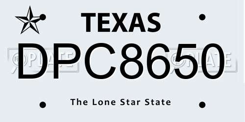 DPC8650 Texas License Plate
