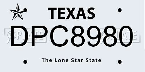 DPC8980 Texas License Plate