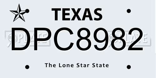 DPC8982 Texas License Plate