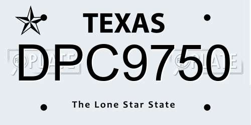 DPC9750 Texas License Plate