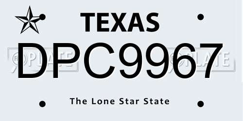 DPC9967 Texas License Plate