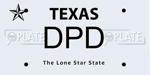 DPD Texas License Plate