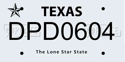 DPD0604 Texas License Plate
