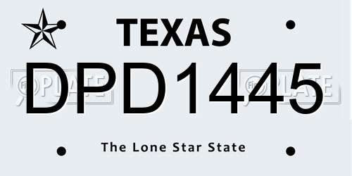 DPD1445 Texas License Plate