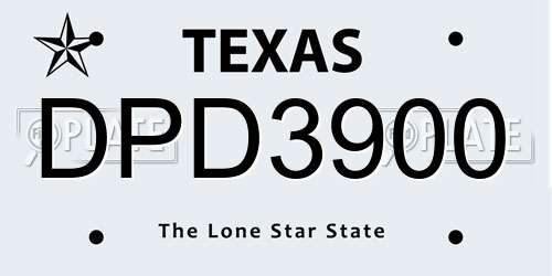 DPD3900 Texas License Plate