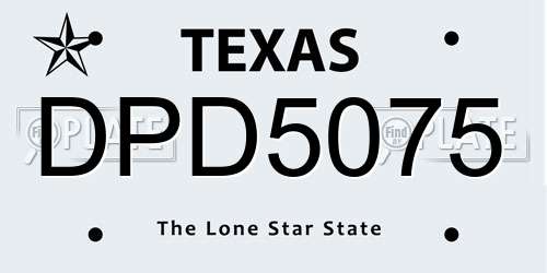 DPD5075 Texas License Plate