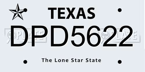 DPD5622 Texas License Plate