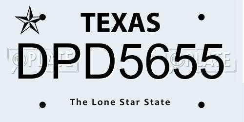 DPD5655 Texas License Plate