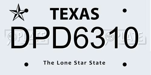DPD6310 Texas License Plate