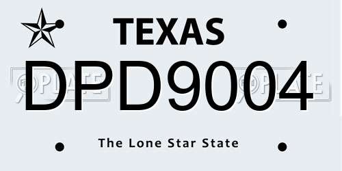 DPD9004 Texas License Plate