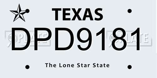 DPD9181 Texas License Plate