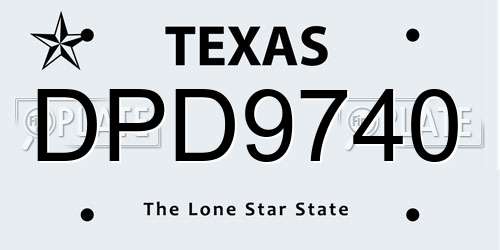 DPD9740 Texas License Plate