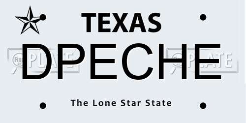 DPECHE Texas License Plate