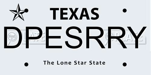 DPESRRY Texas License Plate