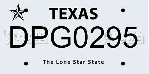 DPG0295 Texas License Plate