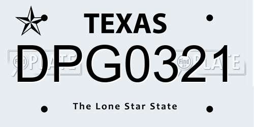 DPG0321 Texas License Plate