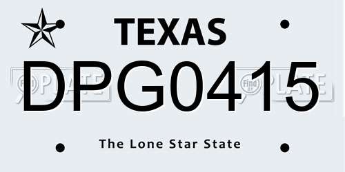 DPG0415 Texas License Plate