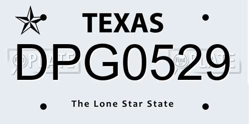 DPG0529 Texas License Plate