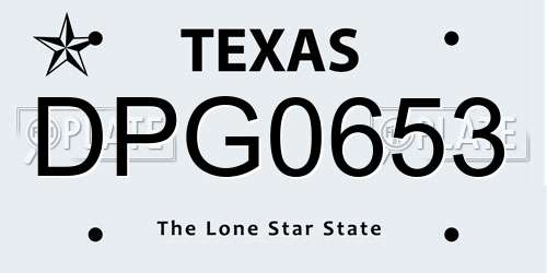 DPG0653 Texas License Plate