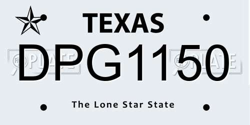 DPG1150 Texas License Plate