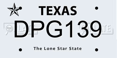 DPG139 Texas License Plate