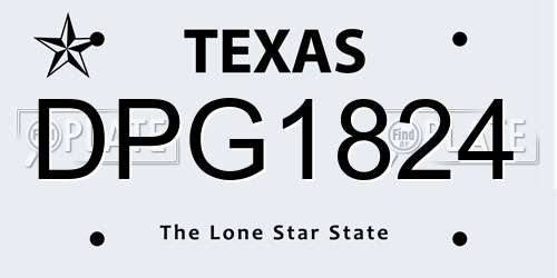 DPG1824 Texas License Plate