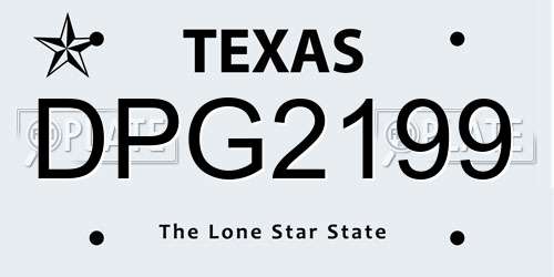 DPG2199 Texas License Plate