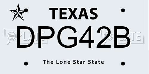 DPG42B Texas License Plate