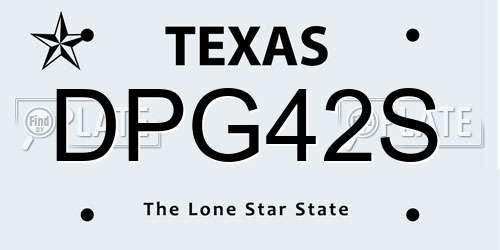 DPG42S Texas License Plate