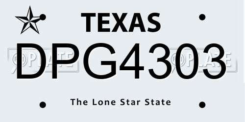 DPG4303 Texas License Plate