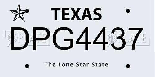 DPG4437 Texas License Plate