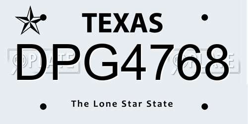 DPG4768 Texas License Plate