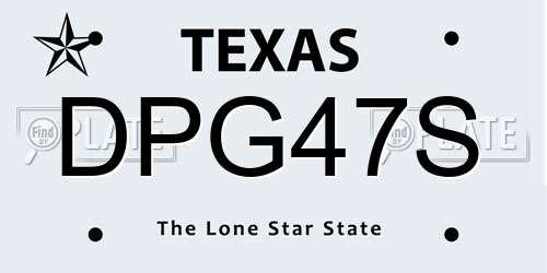 DPG47S Texas License Plate